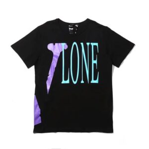 VLONE Text Printed T-shirt in Black and Blue